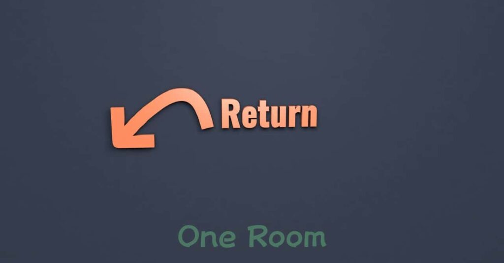 「Return」の文字と左向き矢印が描かれた画像。続けられた片付け習慣を3つ紹介するセクションの見出しを示している。